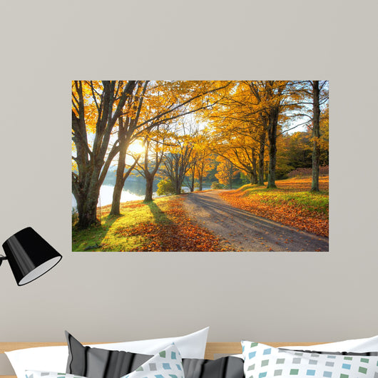 Lake Pathway with Yellow Wall Decal