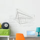 architectural sketch of modern corner building Wall Mural