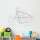 architectural sketch of modern corner building Wall Mural