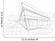architectural sketch of modern corner building Wall Mural