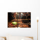 Sausages on grill - street fast-food Wall Mural