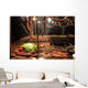 Sausages on grill - street fast-food Wall Mural
