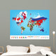 World map with flag Wall Mural