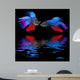 Betta splendens - siamese fighting fish on a black background Wall Mural
