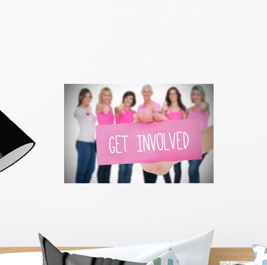 Composite image for breast cancer awareness Wall Mural