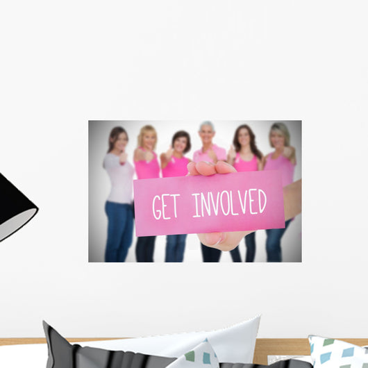 Composite image for breast cancer awareness Wall Mural