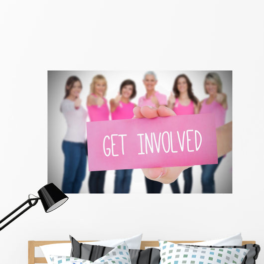 Composite image for breast cancer awareness Wall Mural