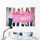 Composite image for breast cancer awareness Wall Mural