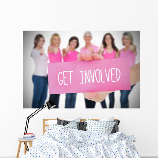 Composite image for breast cancer awareness Wall Mural