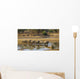 Large elephant herd crossing Luangwa river in Zambia Wall Mural