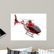 Red Helicopter White Wall Decal
