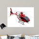 Red Helicopter White Wall Decal