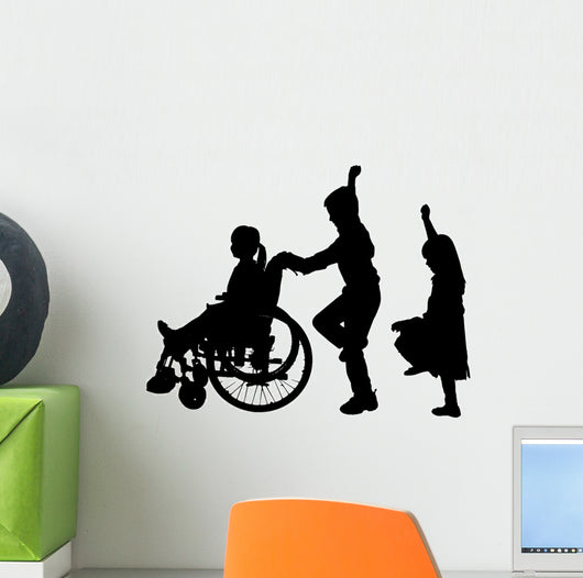 Vector silhouette of children. Wall Decal