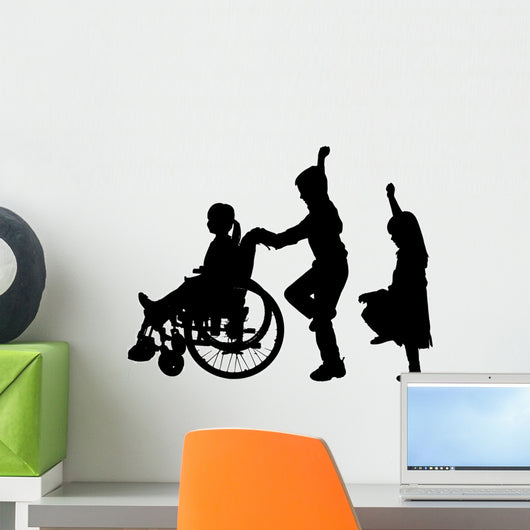 Vector silhouette of children. Wall Decal