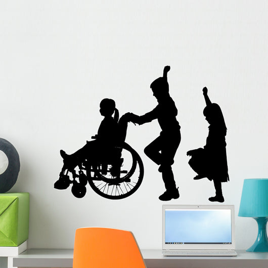 Vector silhouette of children. Wall Decal