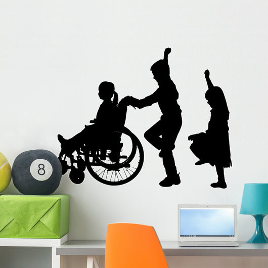 Vector silhouette of children. Wall Decal