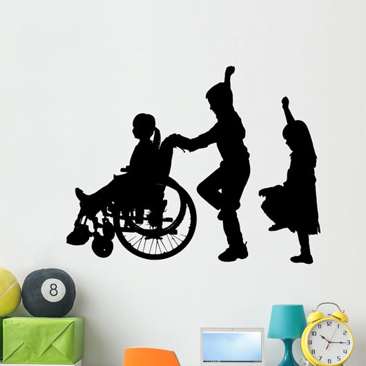Vector silhouette of children. Wall Decal