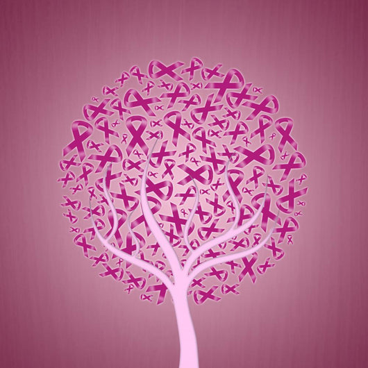Plant With Pink Ribbon For Breast Cancer Wall Decal