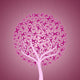 Plant With Pink Ribbon For Breast Cancer Wall Decal
