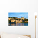 Avignon Bridge with Popes Palace and Rhone river, Provence Wall Mural