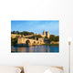 Avignon Bridge with Popes Palace and Rhone river, Provence Wall Mural