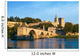 Avignon Bridge with Popes Palace and Rhone river, Provence Wall Mural