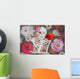 Romantic Skull Floral Wall Decal