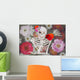 Romantic Skull Floral Wall Decal