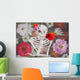 Romantic Skull Floral Wall Decal