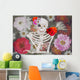 Romantic Skull Floral Wall Decal