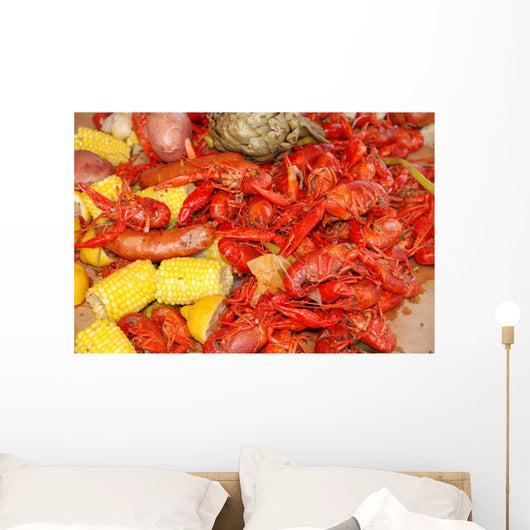 Getting Crayfish ready to boil at a cookout with selective DOF Wall Mural