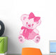 Cute Pink Tedy Bear Wall Decal