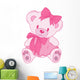Cute Pink Tedy Bear Wall Decal