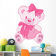 Cute Pink Tedy Bear Wall Decal
