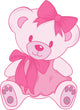 Cute Pink Teddy Bear Wall Decal