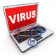 Laptop and Virus Wall Decal