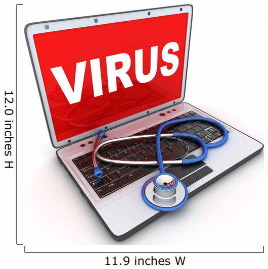 Laptop and Virus Wall Decal