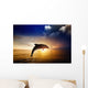 Sunrise Dolphin Jumping Wall Mural