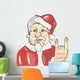 Modern Santa Claus prefers rock and roll. Christmas picture. Wall Decal