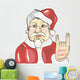 Modern Santa Claus prefers rock and roll. Christmas picture. Wall Decal
