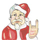Modern Santa Claus Prefers Rock And Roll. Christmas Picture. Wall Decal