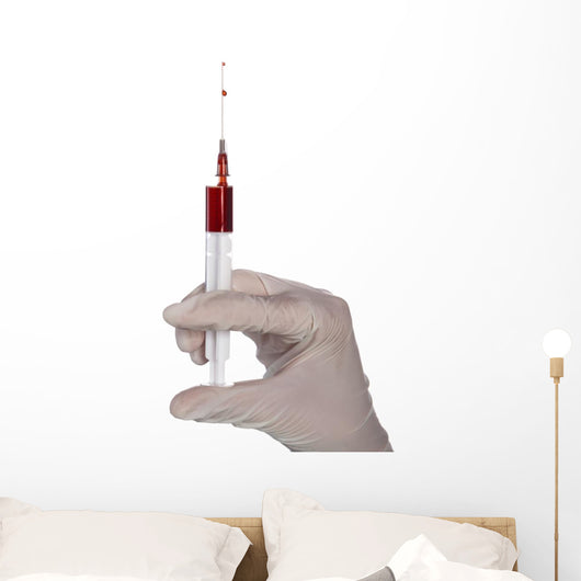 Medical syringe with a blood Wall Decal