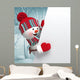 3d snowman, Christmas banner, winter background Wall Decal