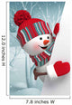 3d snowman, Christmas banner, winter background Wall Decal