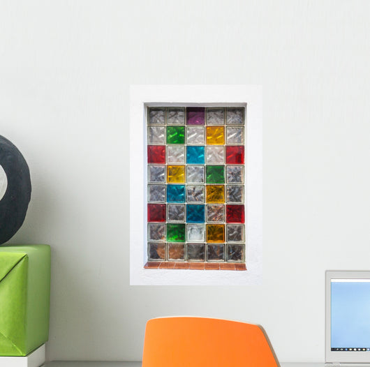 Colorful Window Glass Blocks Wall Decal