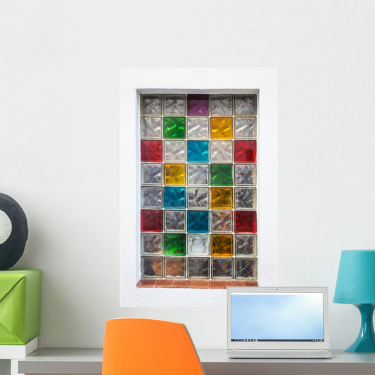 Colorful Window Glass Blocks Wall Decal