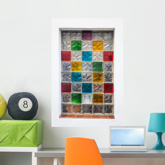 Colorful Window Glass Blocks Wall Decal