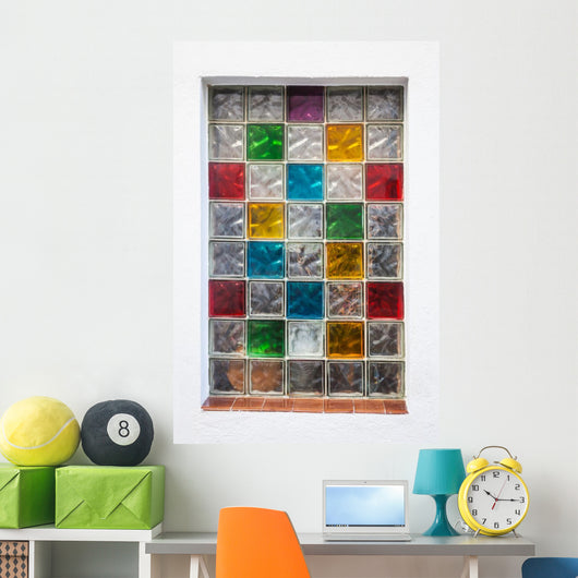Colorful Window Glass Blocks Wall Decal