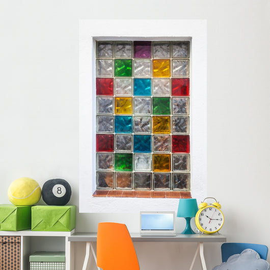Colorful Window Glass Blocks Wall Decal