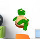 Cute Green Turtle Cartoon Wall Decal